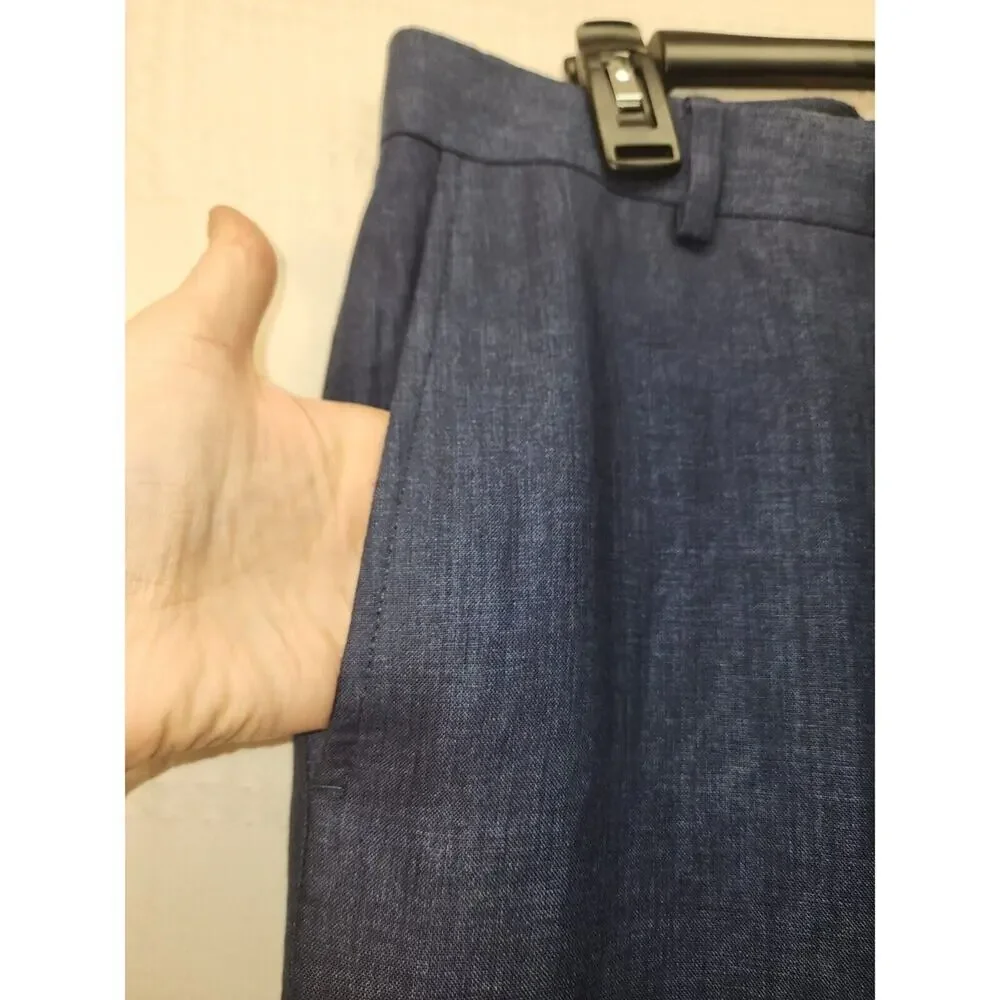 Palm Beach Mens Suit Pants Blue Size 34RW Linen NWOT Pockets Straight Leg 8236